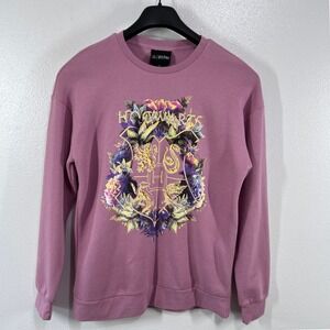 Harry Potter Hogwarts Floral Crest Mauve‎ Purple Sweatshirt Wizarding World SM